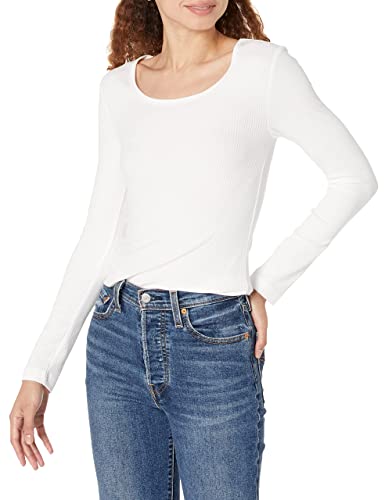 Image of Amazon Essentials Women's Long Sleeve Slim-Fit Rib Scoop Neck Sweater, Fall Tops, Pack of 2