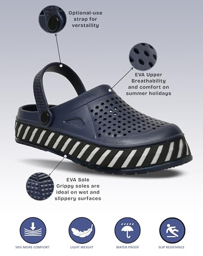 Image of Impakto Slide Wave Comfortable Classic Ultra Soft Daily Used, Lightweight with Adjustable Back Strap Design Clog & Slippers for Men's & Boy's