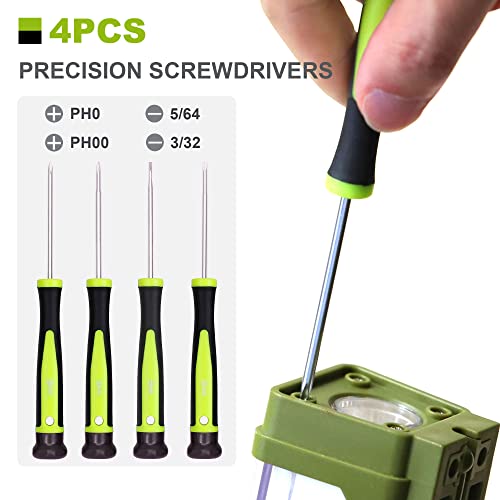 Image of FASTPRO 21-Piece Magnetic Screwdrivers Set with Organizer Rack, Slotted Phillips Screwdrivers and Precision Screwdrivers, Repair Tool Kit for Home, Green