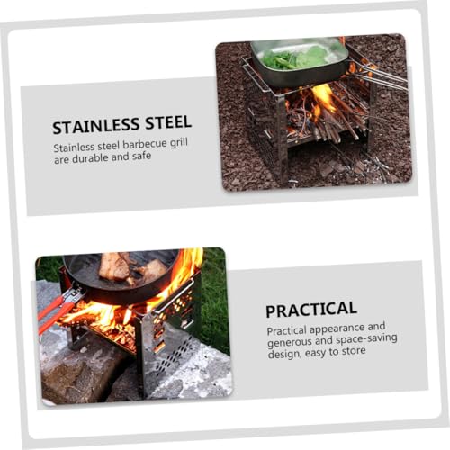 Grille double couche réglable et pliable pour réchaud nomade - 7
