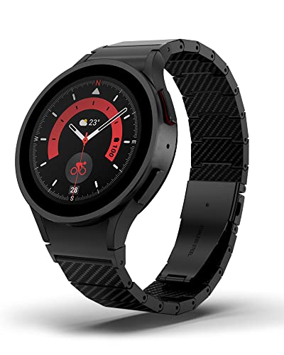 BEIZIYE Compatible for Samsung Galaxy Watch 4 Band 40mm 44mm 47mm Bands Carbon Fiber Bands, Samsung Galaxy Watch 6 5 4 Classic Men's No Gap Strap Fashion Lightweight Band