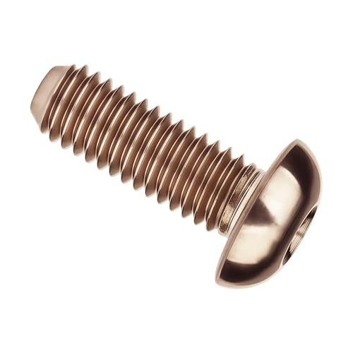 Image of Titanium Bolt M4x6 8 10 12 15 20mm Hex Head Screws for Bicycle Pack of 4 (Bronze, M4x12mm)
