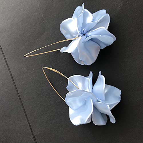 D.Rosse Boho Rose Petal Dangle Resin Earrings - Long Drop Acrylic Tiered Flower Earrings - Statement Exaggerated Floral Tassel Earrings for Women and Girls4