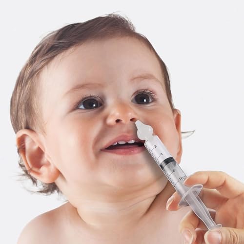 Image of Nasal Syringe for Baby - 4PCS with Cleaning Tools - Safe Silicon Baby Nasal Aspirator Qucik Syringe Nose Cleaner Rinsing Tool for Baby /Infant /Kid (Transparent, 4PCS)