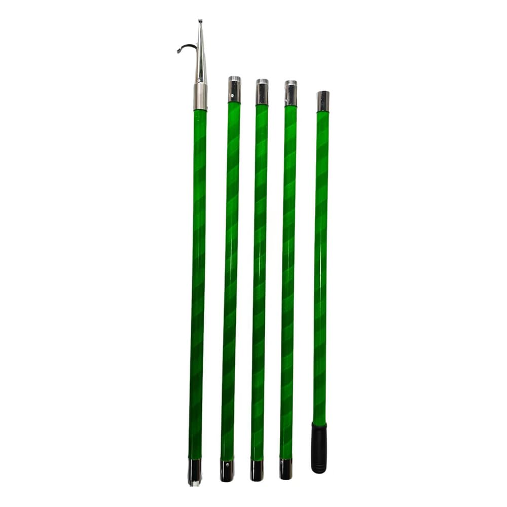 PA-DABAOO Long Portable Rescue Poles with Removable Stainless Steel Hook, ﻿Lightweight Boat Dock Mooring Poles for Fisherman Docking,Detachable Threaded Assembly,5M