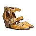 Migpuel Western Sandals for Women Chunky Wedge Heels Pointed Toe Pumps Ankle Strap Metal Buckle Strappy Heels Comfortable Fashion Casual Dress Shoes Banana,11