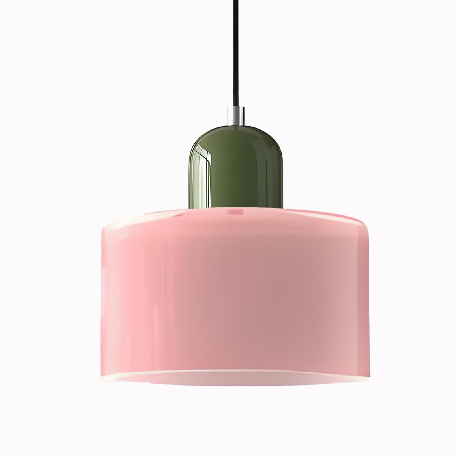 15CM Lampadario in Vetro Stile Scandinavo, Lampada a Sospensione E27, Altezza Regolabile, Metallo & Vetro, Illuminazione Moderna per Cucina, Soggiorno, Sala da Pranzo, Bar (Rosa)