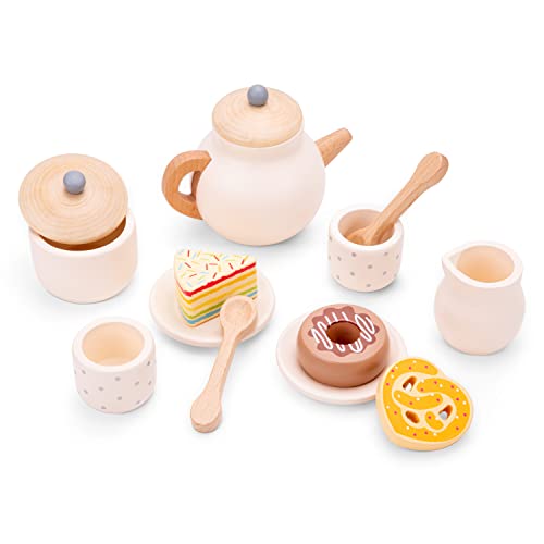 Woet® Wooden Toy Tea Set for Kids - Pretend Play Tea Party Set - With Teapot, Cups and Saucers - Role Play Kitchen Toy - Age 3 Years+ - Image 3
