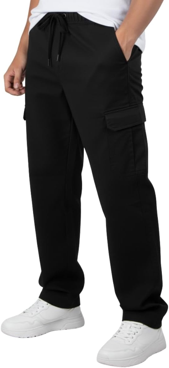 Calça Cargo Tática Sarja Larga Masculina Bolsos Laterais Skatista