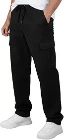 Calça Cargo Tática Sarja Larga Masculina Bolsos Laterais Skatista