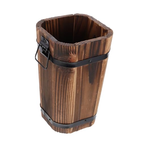 Pot de fleurs en bois rétro vintage pour aménagement extérieur - 2