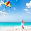 JOYIN 2 Packs Large Delta Kites - Green and Multicolor, Easy to Fly for Kids and Adults With 262.5 ft String - Beach Kite for Outdoor Games Activities and Beach Toys #2