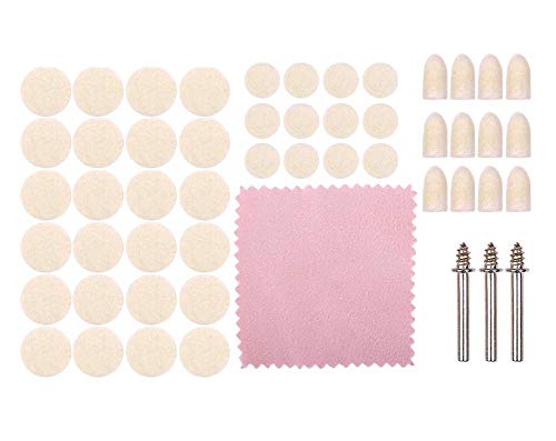 DIY Crafts Pack Of 110 Pcs, Wool Felt + 3 Pcs Mandrel, Rotary Tool Accessory, Wool Felt Polishing Pad Felt Mounted Mandrel Set Grinding Head Buff(Pack Of 110 Pcs, Wool Felt + 3 Pcs Mandrel)-image-20