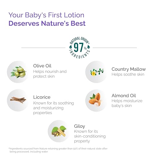 Image of Himalaya Gentle Baby Lotion 200ml with Almond Oil, Olive Oil & Giloy | pH 5.5 | No. 1 Doctor Recommended Baby Lotion* | Hypoallergenic | Nourishing Baby Moisturizer for All Skin Types