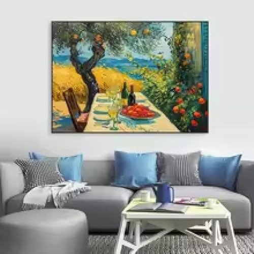 Peinture Canvas Vintage 80x120cm Grand Tableau Cadre pour Habiller Mur Vide Salle à Manger