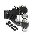 Heavy Duty Pintle Hook Combo with 2 Inch Ball Trailer Hitch Towing Capacity 8 TON RV Parts Camper Accessories Caravan Components - Trailer Hitches