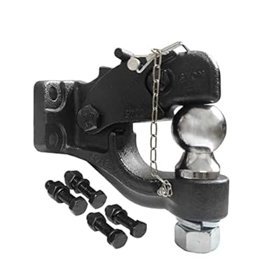 Heavy Duty Pintle Hook Combo with 2 Inch Ball Trailer Hitch Towing Capacity 8 TON RV Parts Camper Accessories Caravan Components - Trailer Hitches