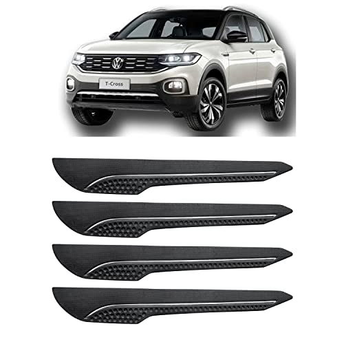 Image of AOSIS-Car Bumper Protector /Bumper Guard for VolkswagonT-Cross with Single Chrome Stripe (4-Pcs)
