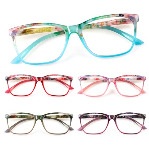 Image of SIGVAN Ladies Reading Glasses Blue Light Blocking Spring Hinge Fashion Pattern Print Eyeglasses for Women