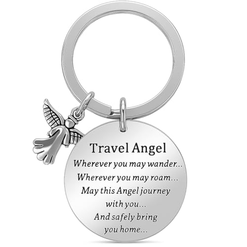 DONWOIE Angel Keychain with Travel Angel and Inspirational Quote, Angel