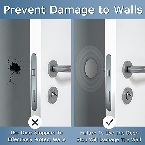 Xoyozo Door Stoppers Wall Protector Buffer Guard Doorknob Door Handle Bumper Self Adhesive Silencer Soft Rubber Crash Pad For Home Office #TOP3