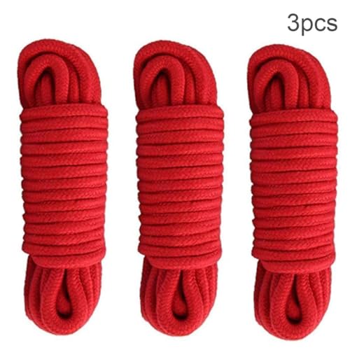 Cuerda de algodón suave trenzado de alta densidad rojo de 8 mm 3