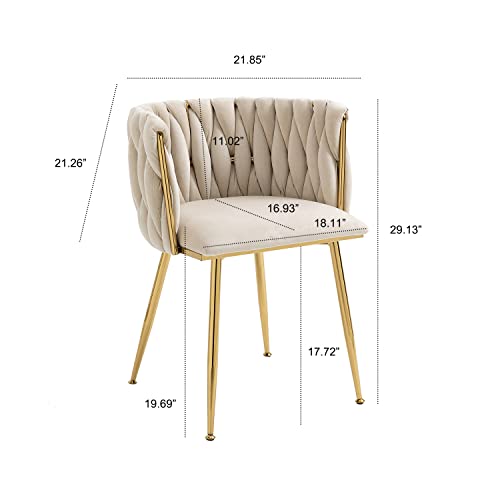 Kiztir Velvet Dining Chairs Set Of 4, Modern Dining Chair With Gold Metal Legs, Luxury Tufted Dining Chairs For Living Room, Bedroom, Kitchen #TOP5