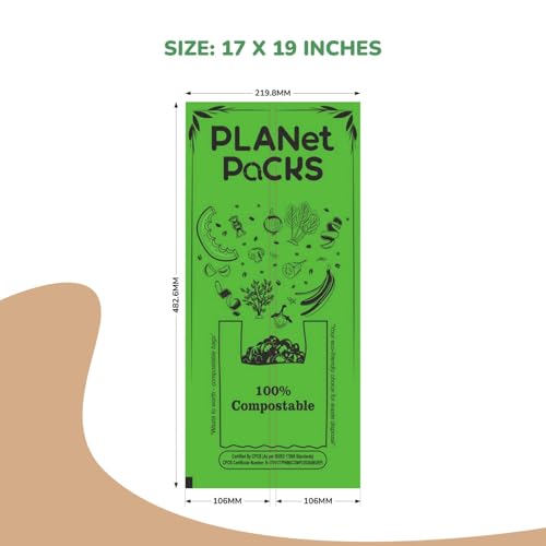 Image of Compostable Garbage Bags | Small (17 * 19 inches) | Pack of 6 (90 pcs) | Green Color | 100% Compostable & Biodegradable Garbage Bags | Leak-Proof & Heavy Duty