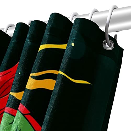 Rideau de douche dragon chinois vert imperméable avec 12 crochets
