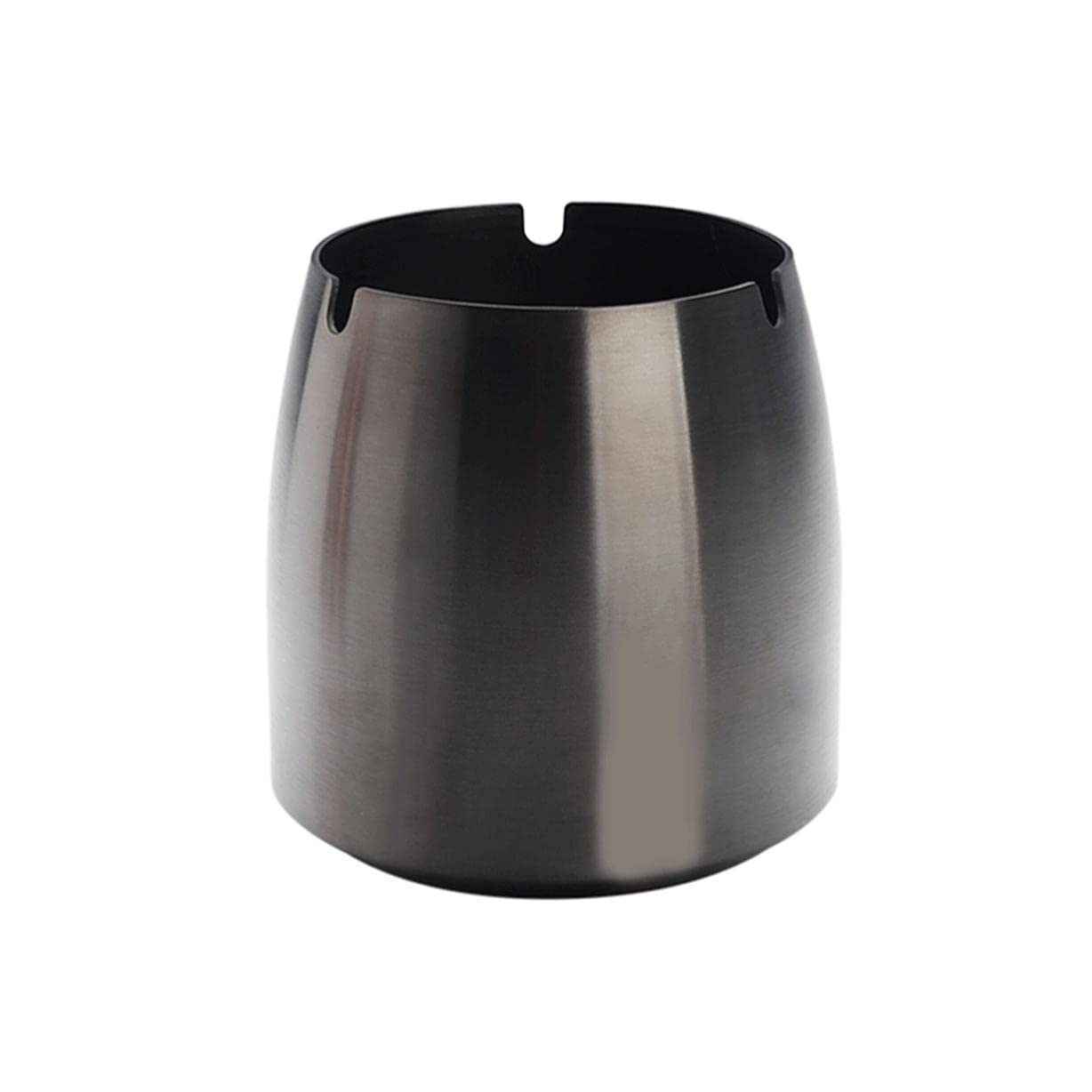 Cendrier de bureau discret et pratique en acier inoxydable noir pour petits espaces
