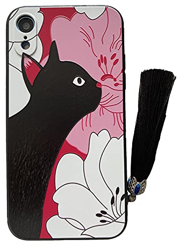 KOLOiPhone ケース iPhoneケース iPhonexrケース かわいい クロネコ 猫柄 ねこ ネコ 猫 スマホケース スマホカバー iPhoneXR