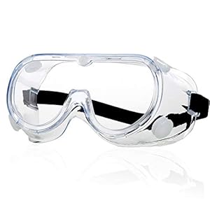 HUDDU Schutzbrille – Anti Nebel Klar Augenschutz Brille Workshops Labor Baustellen Anti-Speichel Anti-Spucken Geschlossene Staubdichte Schutzbrille für Brillenträger