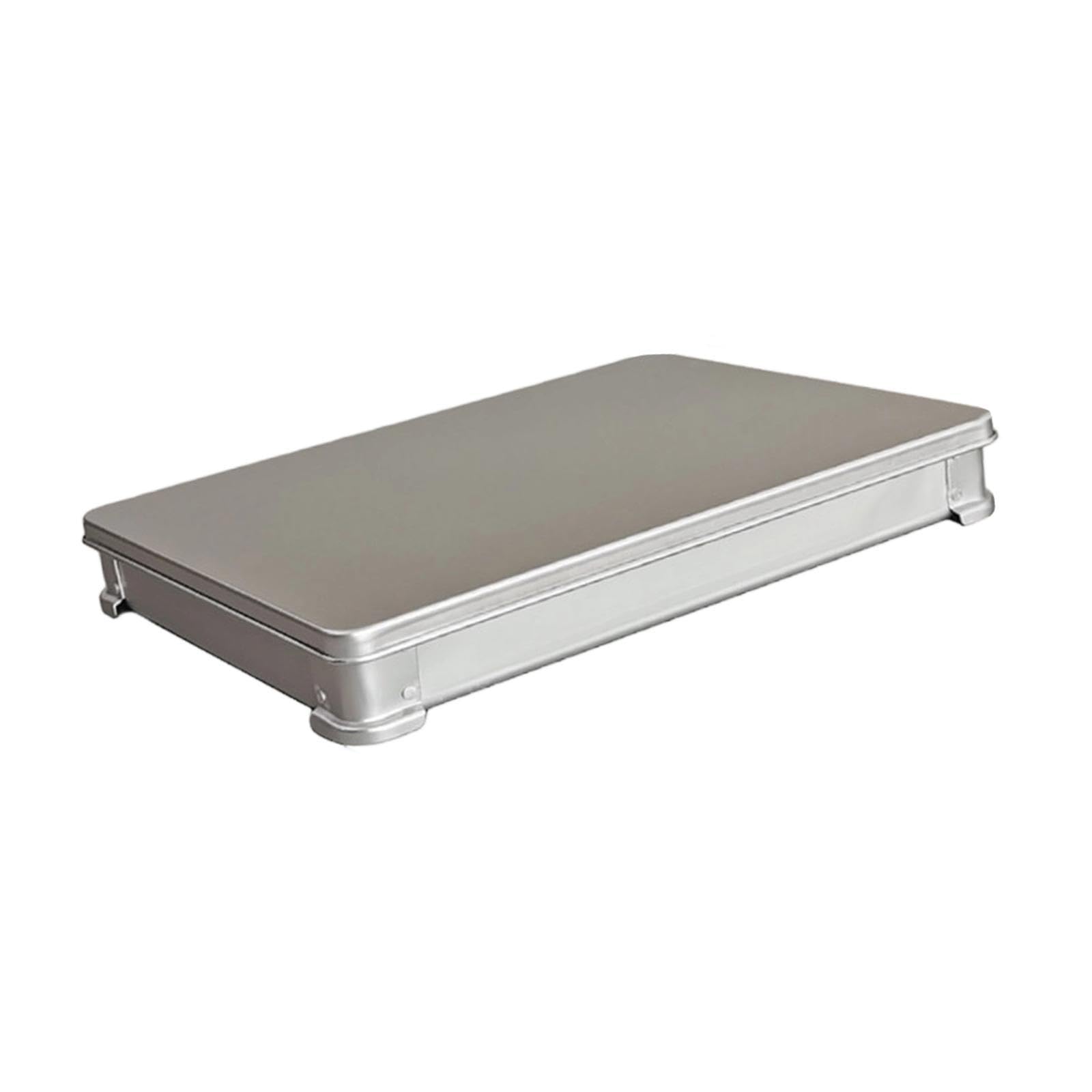 Fridge Dumpling Box Contenitore Freezer Alimenti Carne Pesce Verdura in Alluminio con Coperchio Salvaspazio per Conservazione Cibi Pronta Uso Cucina D, 42 Cm X 32 Cm X 5 Cm