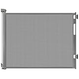 Retractable Baby Gates for Doorways, Mesh Dog Gate for Stairs, Pet Gate Indoor, Extends to 55' Wide 33' Tall, Safety Toddlers Gates for Hallways, Indoor & Outdoor Use, Gray