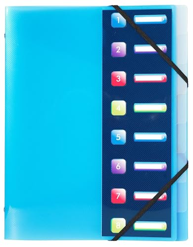 Trieur 8 compartiments A4 Exacompta Crystal en carton de 10 pour trier vos documents