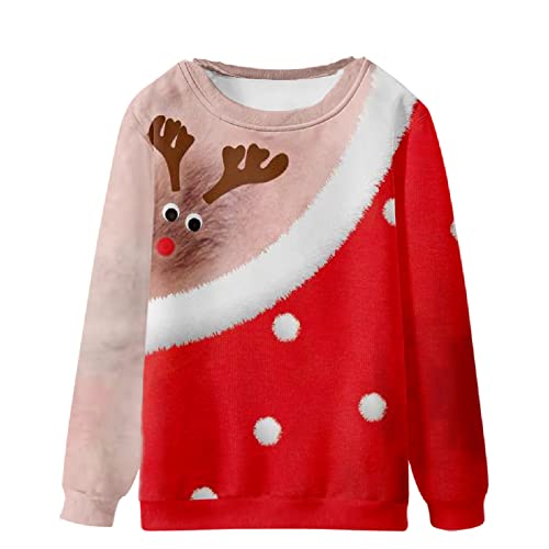 Moletom feio de Natal para mulheres e homens 2022 - suéter pulôver de manga comprida com estampa de