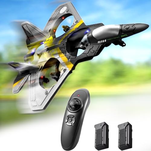 4CH Rc Plane - Remote Control Plane - RC Fighter Jet 4 Channel, Extra 2 Rechargeable Battery LED...