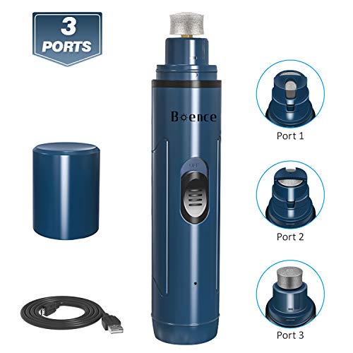 Boence Dog Nail Grinder,Pet Nail Grinder, Adjustable Power 2-Speed Electric Rechargeable Pet Nail