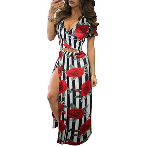 Image of MESLIMA Two Piece Dresses Sets for Women Summer Boho Maxi Dresses