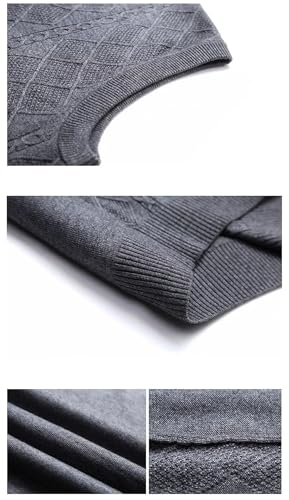 Dcvmvmn Men's Autumn And Winter Wool Vest Business Casual V-Neck Sleeveless Knit Sweater Vest2