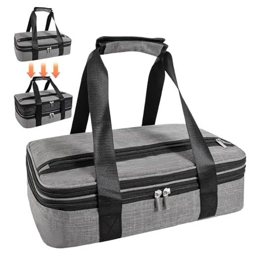 Insulated Casserole Dish Carrier, Potluck Parties/Picnic/Beach Thermal Casserole Bag, Lasagna Holder for Camping Hiking, Oxford Cloth + Pearl Cotton + Food Grade 15.7"x9.8x"4.3"