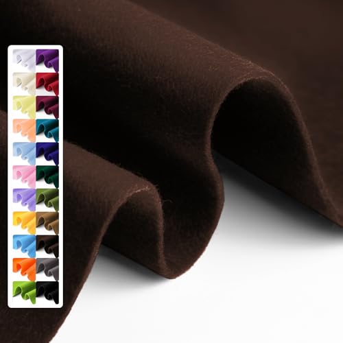 Image of Brown Soft Felt Sheet, 36 inch x 36 inch, 1.6mm Thick Acrylic Felt Fabric