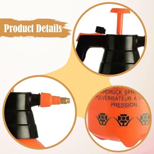 Pulvérisateur à pompe manuelle orange 3L avec buse en laiton réglable