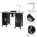 mefeir Manicure Table Nail Desk w/Electric Downdraft Vent,Iron Frame Beauty Spa Salon Workstation w/Wrist Rest,Lockable Cabinets,Casters & Clip-On LED Lamp,Black(43.3''L x 16.9''W x 29.5''H)
