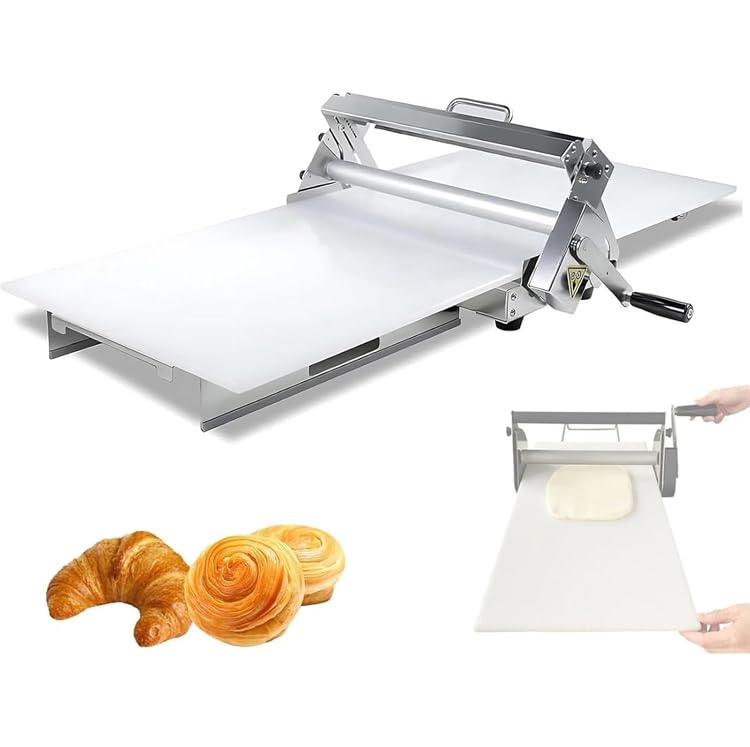 JIANGYUXINLI Laminadora Fondant, Máquina Electrica Laminadora Masa, Pizza y cruasanes, Hoja de repostería de Acero Inoxidable, Grosor Ajustable de 0,5 a 27 mm, Uso Comercial y doméstico