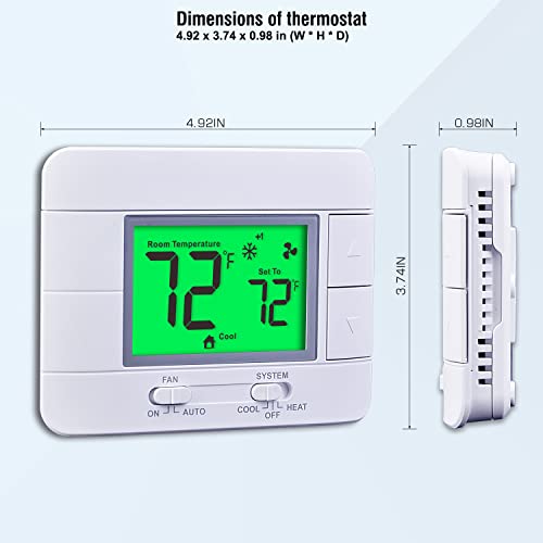 Garystat G711 Upgraded Multi-Stage Non-Programmable Thermostats For Home 2 Heat/2 Cool thumb #2