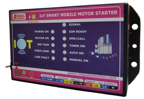 Image of RMG GSM + IoT Smart Motor Pump Controller - Control Your Single Phase Switch or MCB Operated Pump from Anywhere via App, SMS & Call | Live Status, Timer, Scheduler, Overload & Dry Run Protection