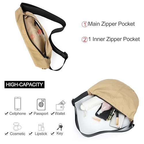 Nylon Crossbody Bag For Women Men Casual Lightweight Crescent Shoulder Hobo Purse With Wide Adjustable Strap 6