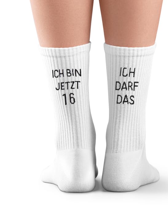 VerLuky 16 Geburtstag Junge Mädchen Socken 16 Geburtstag Geschenke Baumwolle Socken Geburtstagsgeschenk Sportsocken für Schwester Freunde