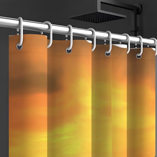 Rideau de douche lavable anti-moisissure en tissu 150x180 coucher de soleil